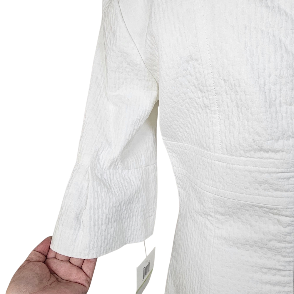 Donna Morgan‎ White and Gold Sheath Dress with Raglan Sleeves - Picture 6 of 11